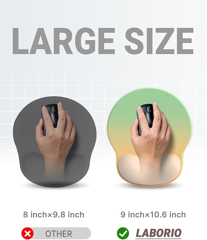 Ergonomic Mouse Pad Wrist Support, Comfortable Mouse Pad Wrist Rest, Relieve Wrist Pain Gel Mouse pad, Non-Slip Rubber Base Mousepad for Laptop, Computer(Gradient Yellow Green)