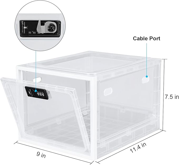 Lalifebuss Medicine Lock Box, Medication Lockable Container for Refrigerator Food Safe Locking Box Tablet Phone Locked Box for Kitchen Home School and Office Safety