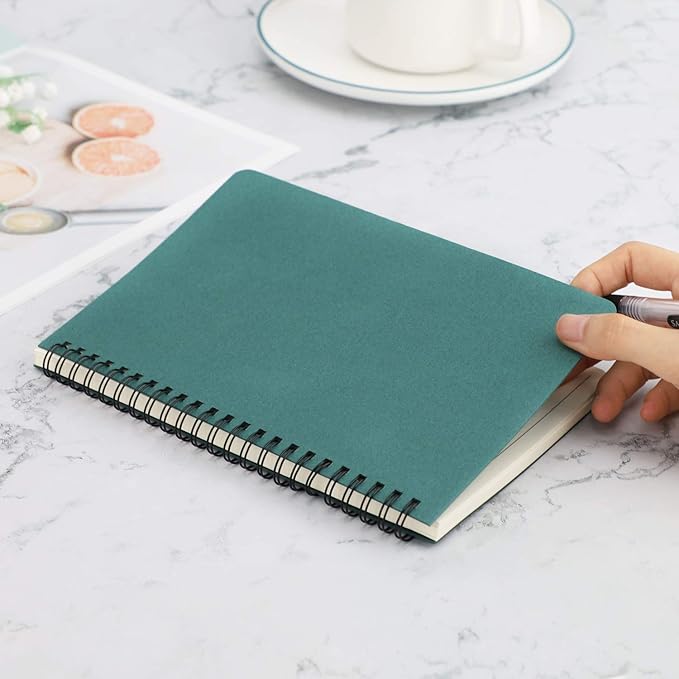 EUSOAR Hardcover Spiral Lined Subject Notebook, A5 160 Pages 1pcs 5.5"X8.3" College Ruled Travel Writing Notebooks Journal, Memo Notepad Sketchbook, School Office Business Diary Spiral Book Journal