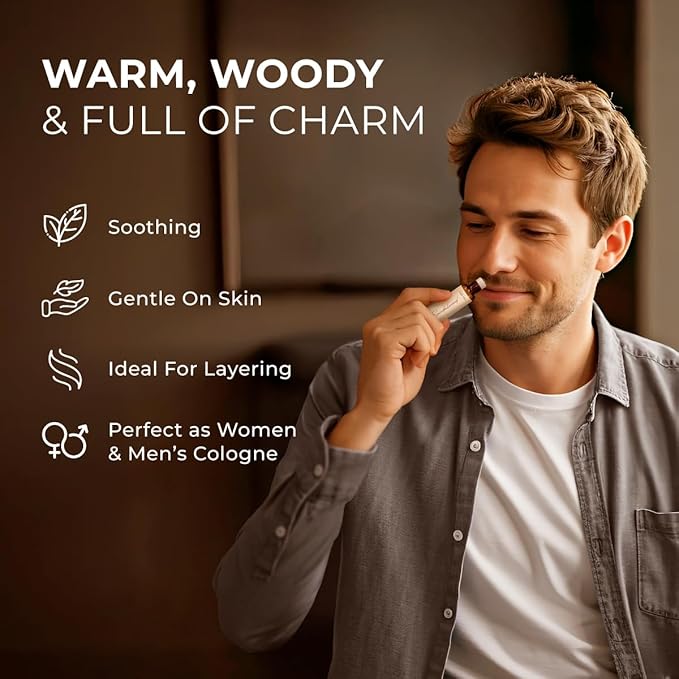 Gya Labs Sandalwood Essential Oil Roll On for Calming Essence Anywhere - Skincare and Captivating Scent for Both Women and Men - (0.34 Fl Oz) - Cruelty-Free, 100% Natural and Quality Assured