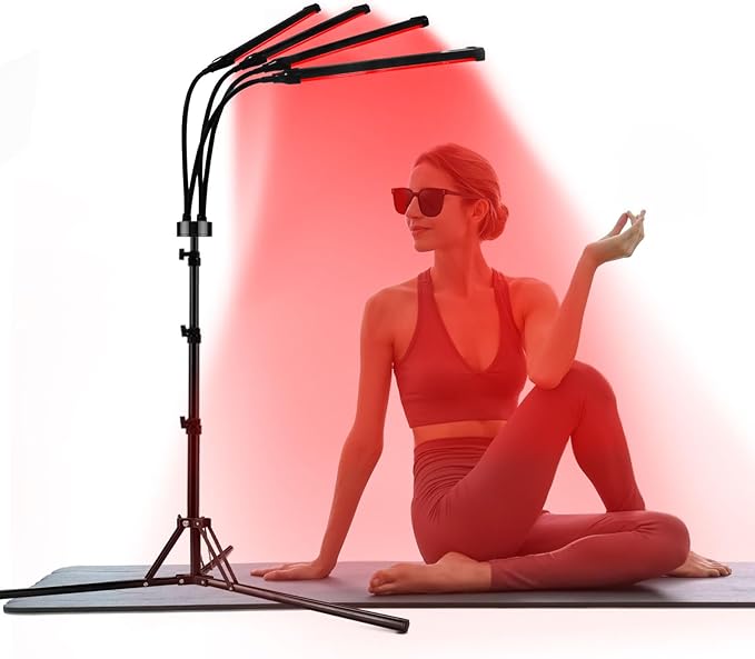Red Light Therapy for Body with Tripod, 180LEDs Upgrated 3-in-1 Chip Infrared Light Therapy Device, 660nm ＆ 850nm Deep Red Light Lamp for Face, Neck, Back
