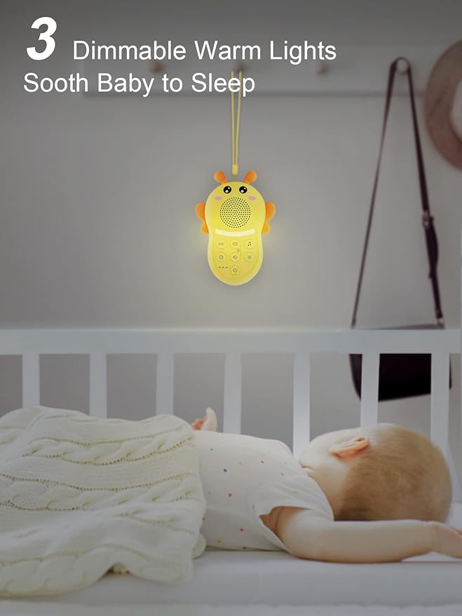 Portable Sound Machine for Baby,White Noise Sound Machine for Babies and Kids,Rechargeable Lullaby Machine with Light,Travel Sound Machine for Sleep,Great for Baby Registry Gift
