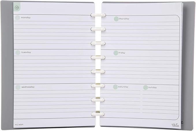 Talia Discbound Notebook Refills (Horizontal Undated Layout, Junior (5.5in x 8.5in))