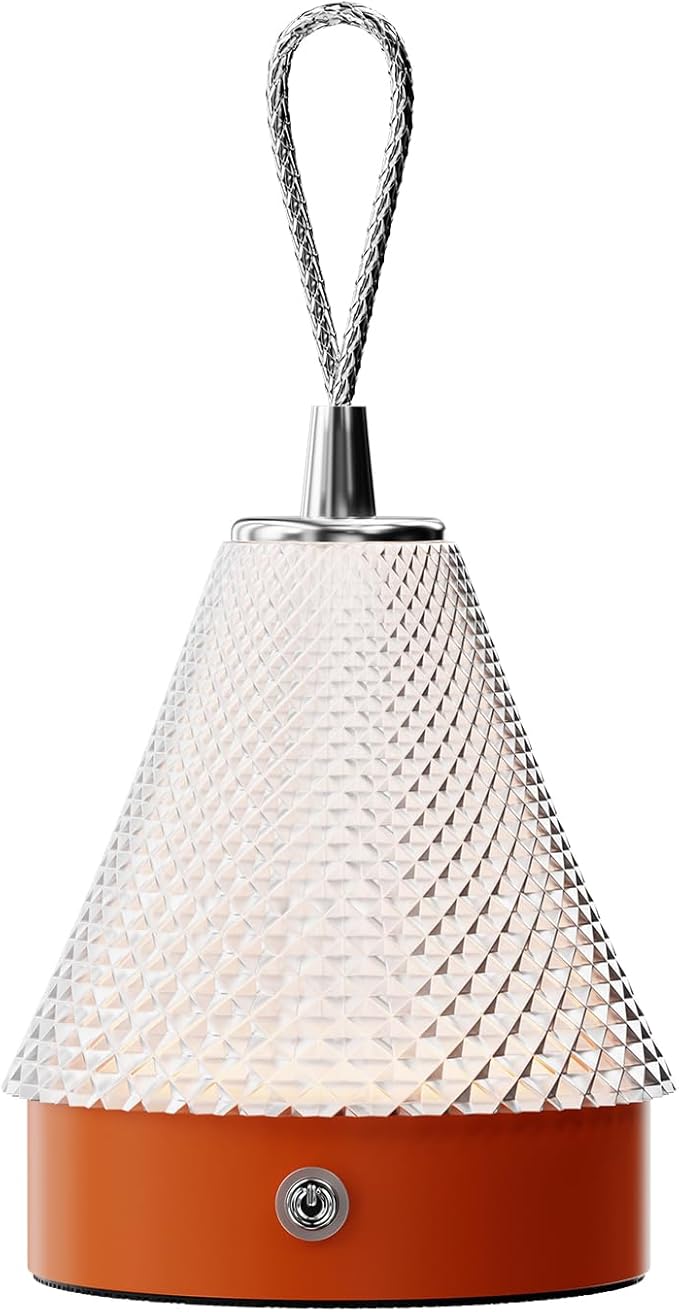 Rechargeable Desk lamp for Bedroom, Bedside lamp with White and Warm Yellow Light, Portable Night Light with Touch Control, Suitable for Bedroom, Camping