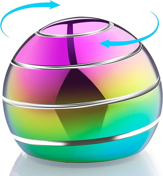 Fidget Spinner Desktop Toys - Kinetic Spinning Ball for Anxiety & ADHD Relief, Optical Illusion Fidget Toys for Adults, Kids, Parents & Friends, Ideal Gift Metal Fidgets for Office & Home