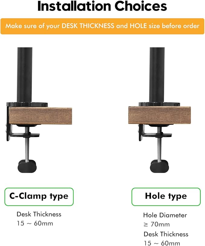 Viozon Monitor and Laptop Mount, 2-in-1 Adjustable Dual Arm Desk Mounts Single Desk Arm Stand/Holder for 17 to 32 Inch LCD Computer Screens, Extra Tray Fits 12 to 17 inch Laptops (Black)