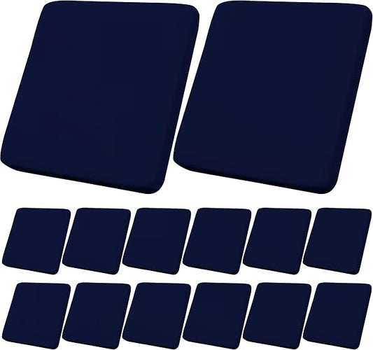 14Pcs Outdoor Cushions Covers Waterproof, Patio Cushion Covers, Stretch Cushion Covers Replacement,Cushion Slipcovers, Furniture Cushion Covers (Navy Blue 2, 14PCS)