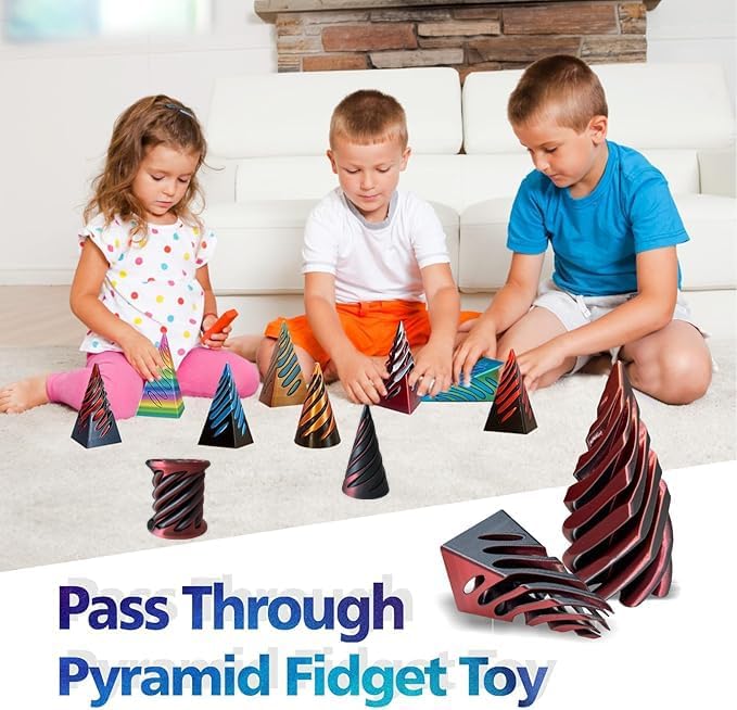 3 Packs Impossible Cone,Spiral Cone Fidget Toy,Impossible Cones passthrough Impossible Pyramid for Relaxing,Spiral Fidget Toy passthrough Impossible Cone,Birthday for Adults & Kids