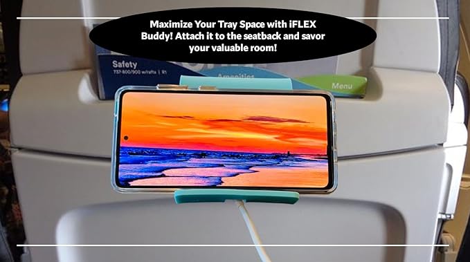 iFLEX Buddy Cell Phone and Tablet Stand Companion - Ideal for Air Travel, Work, and Home Use - Flexible Holder for All Mobile Devices - The Ultimate iPhone Cell Phone Stand Solution