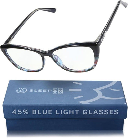 Blue Light Blocking Glasses for Women + Men - Better Sleep + Anti Eye Strain Protection - Computer Screens & Gaming
