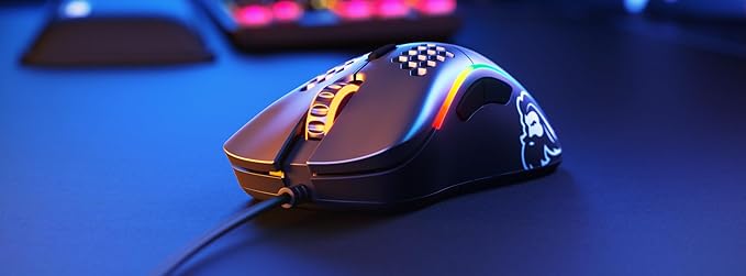 Glorious Model D Wired Gaming Mouse - 68g Superlight Honeycomb Design, RGB, Ergonomic, Pixart 3360 Sensor, Omron Switches, PTFE Feet, 6 Buttons - Matte Black