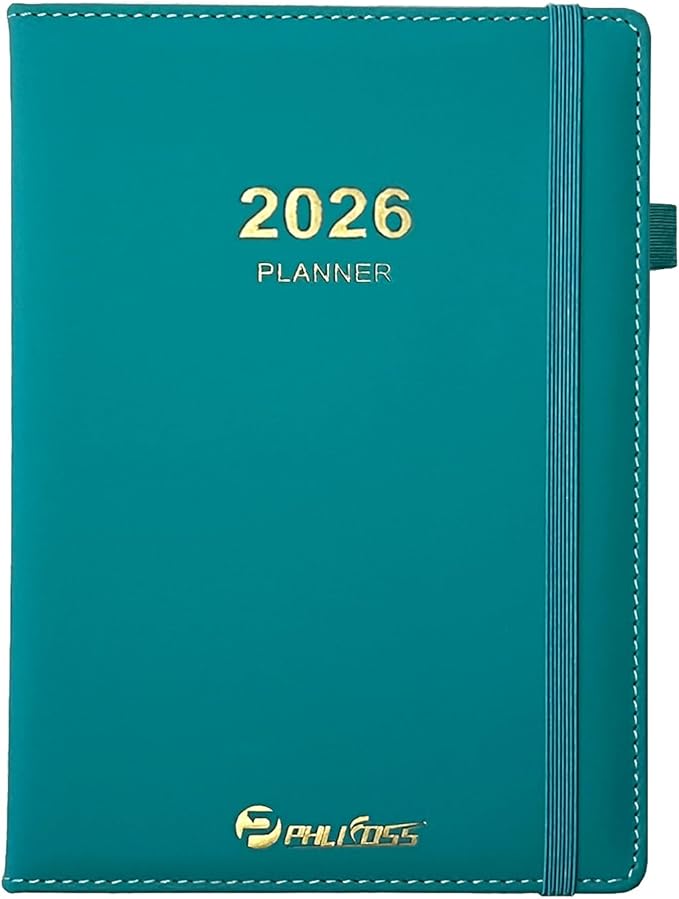 Daily Planner 2026 / Appointment Book, One Page Per Day, Jan - Dec 2026, Annual Daily Monthly Calendar Planner with Hourly Schedule and Monthly Tabs, 5.7" x 8.3" Agenda (Green Lake)