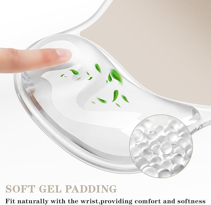 Mouse Pad with Wrist Rest,Ergonomic Mouse Pad with Comfortable Gel Wrist Rest Support and Non-Slip PU Base for Easy Typing Pain Relief, Durable and Washable (Transparent Khaki Gradient)