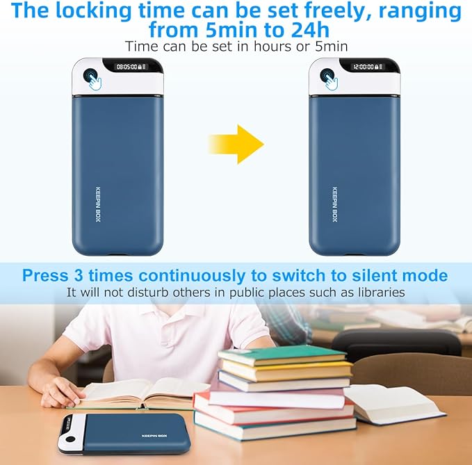 Phone Lock Box with Timer,Cell Phone Lock Box,USB Charging Type,Long-Term Continuous Use,Time Can Be Freely Set,Easy to Carry,Excessive Games,Mobile Phone Addiction