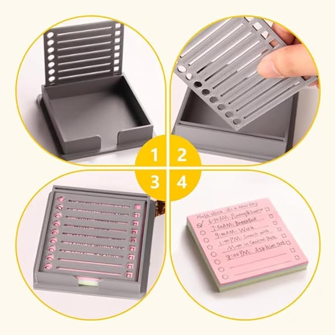 Smarter Sticky Note Kit, Sticky Note Holder Stencil with 5 Versatile Templates, 5 in 1 Memo Pad Organizer, Organize Notes, Boost Productivity, Master Daily Planning (Blue)