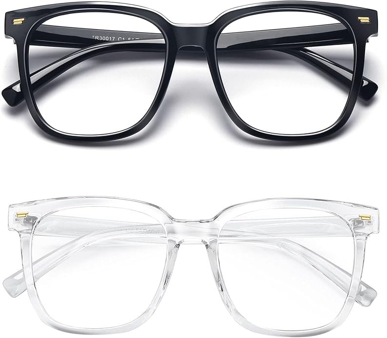 PANNER Oversized Square Blue Light Blocking Glasses for Women Men Anti Glare Reduce Eyestrain Computer Glasses