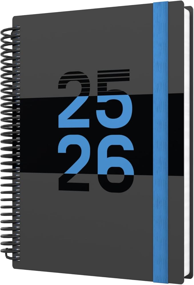 Collins 'Delta' 14 Month Mid/Academic Year Planner, July 2025-August 2026 Day-to-Page Appointments Diary, A5 Wiro Bound Cover, Blue