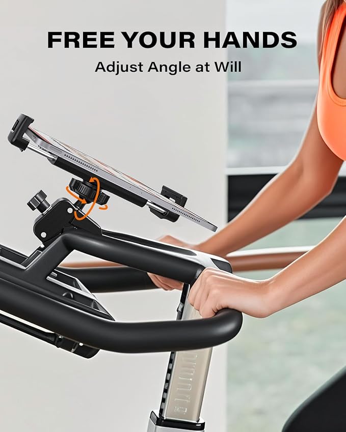 A2C Universal Tablet Mount for Peloton Bike - Adjustable Clamp Handlebar iPad Holder Fit Treadmill, Exercise Bike, Spin Bike, Stroller (0.5-1.65" Tube), Compatible for 4.7-13" Phones & Tablets