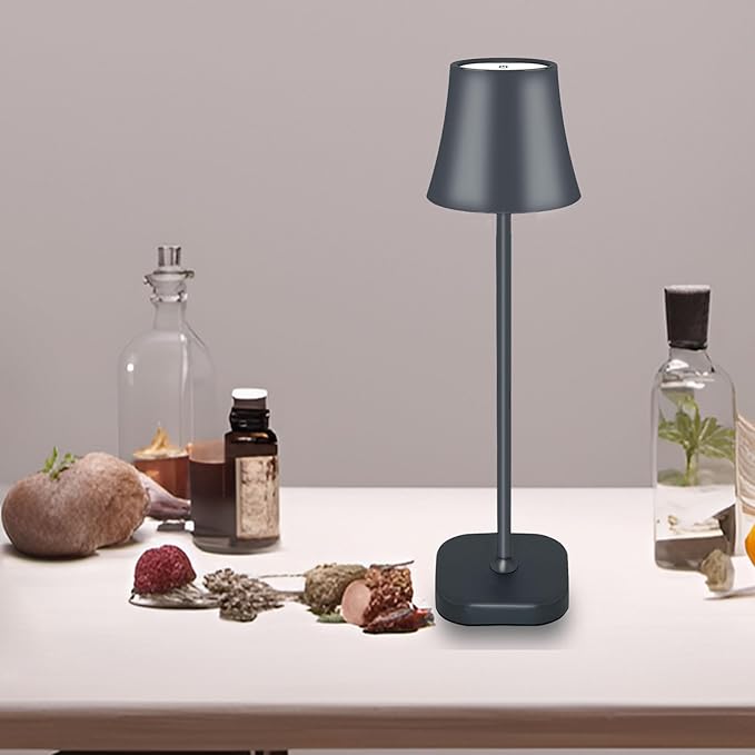 Cordless Table Lamp Portable LED Touch Lamp: 5400mAh Rechargeable Battery Operated Lamp: 3 Color Stepless Dimming Small Bedside Table Lamps for Living Room Bedroom Night Stands Home Office
