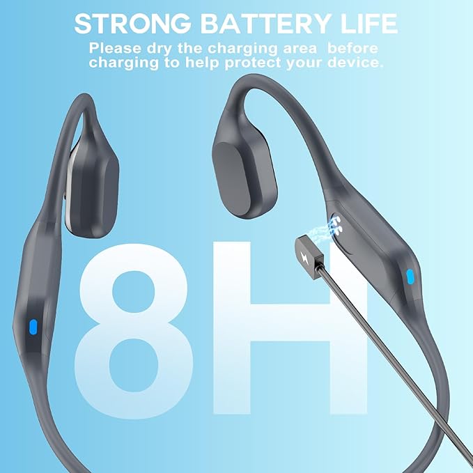 Swimming Headphone Open-Ear Bone Conduction-IP68 Waterproof Swim Earbuds with Bluetooth 5.4 Sport Headset with Safelight, 32G MP3 Memory Underwater Headphones, Running, Cycling