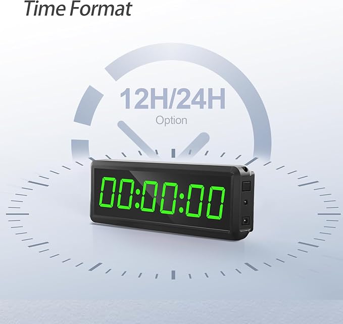 Gym Interval Timer, 12" Digital Wall Alarm Clock Timer for Interval Workout with Countdown/Up Stopwatch, Tabata EMOM Remote Control for Home Gym Boxing MMA Fitness