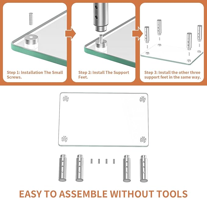 Hemudu Monitor Stand Riser, 3 Height Adjustable Laptop Stand Riser, Monitor Stand Riser for PC, Computer, Laptop Clear