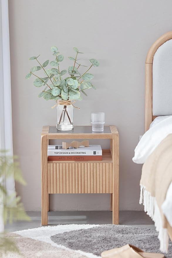 Fake Eucalyptus Stems in Vase with Faux Water,Artificial Plants Eucalyptus Leaves for Shelf Desk Bathroom Farmhouse Room Coffee Table Faux Greenery Plants Decorations (Green)