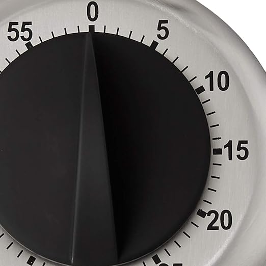 CDN Compact 60-Minute Mechanical Timer | Easy-to-Read 2.5” Dial | Loud 3-Second Alarm | Ideal for Cooking or Baking | Countertop or Wall Mountable | Silver Finish | MT1