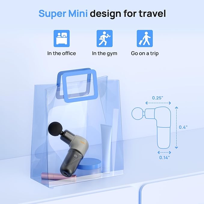 Super Mini Massage Gun, Deep Tissues Percussion Muscle Massager, Compact Sports Travel Massage Gun, Portable Massager Gun for Gifts for her him, Black