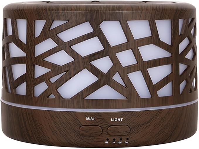 Wild Essentials 700ml Designer Large Room Essential Oil Diffuser, 5 in 1 Ultrasonic Aromatherapy Vaporizer Cool Mist Humidifier, Home, Office Bedroom, Timer, Auto-Off, 7 Color LED Dark Wood Branches