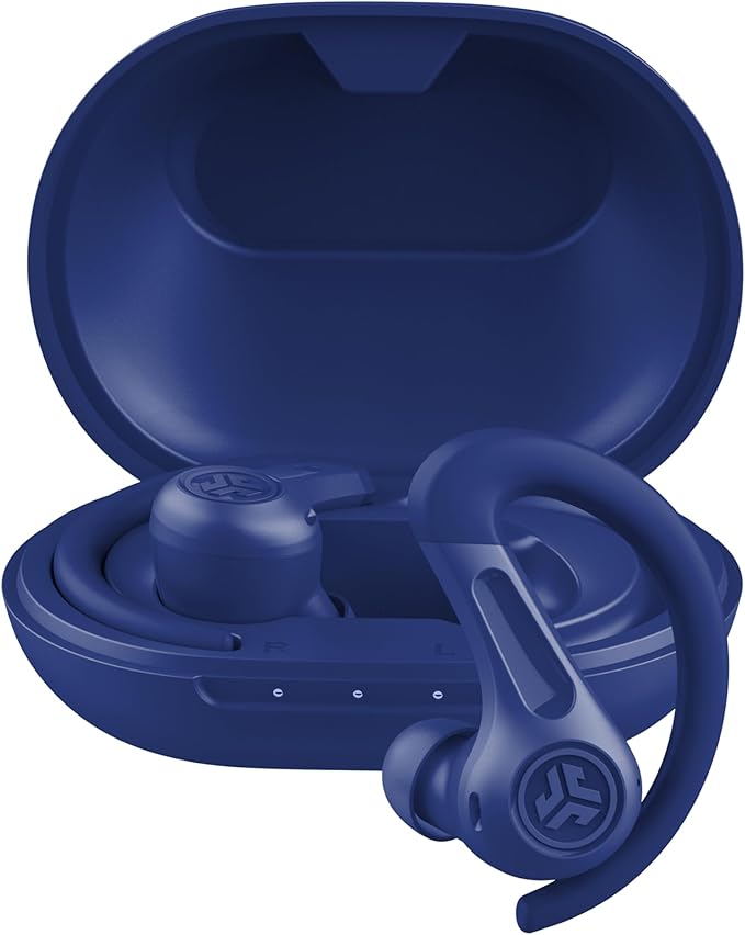 JLab JBuds Sport ANC 4 True Wireless Bluetooth Earbuds + Charging Case, Cobalt Blue, Swipe + Touch Controls, Hybrid Active Noise Cancelation, Multipoint Connect, Customized Settings App