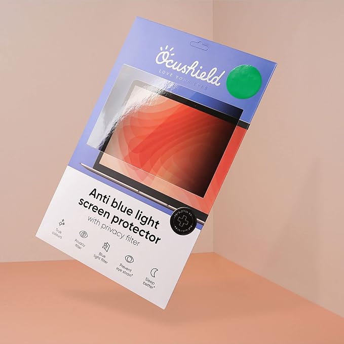 Ocushield 12.1” (16:10) Premium Anti Blue Light Screen Protector with Privacy Filter for Laptop - Blue Light Blocking for Eyes - Anti-Glare Film (261 x 164 mm)