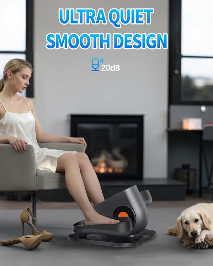 Under Desk Elliptical Machine, Electric Ellipse Leg Exerciser as Seen on Tv for Seniors with 12 Adjustable, Portable Quiet Elliptical Machine, Seated Pedal Exerciser with Remote Control