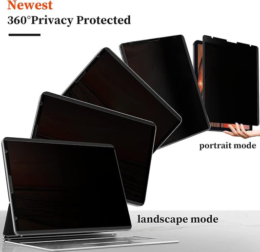 360° Magnetic Privacy Screen Protector for iPad 10.2" 9th/8th/7th Gen (2021 2020 2019), Anti Glare iPad 10.2 inch Privacy Filter, High Sensitive Bubble Free