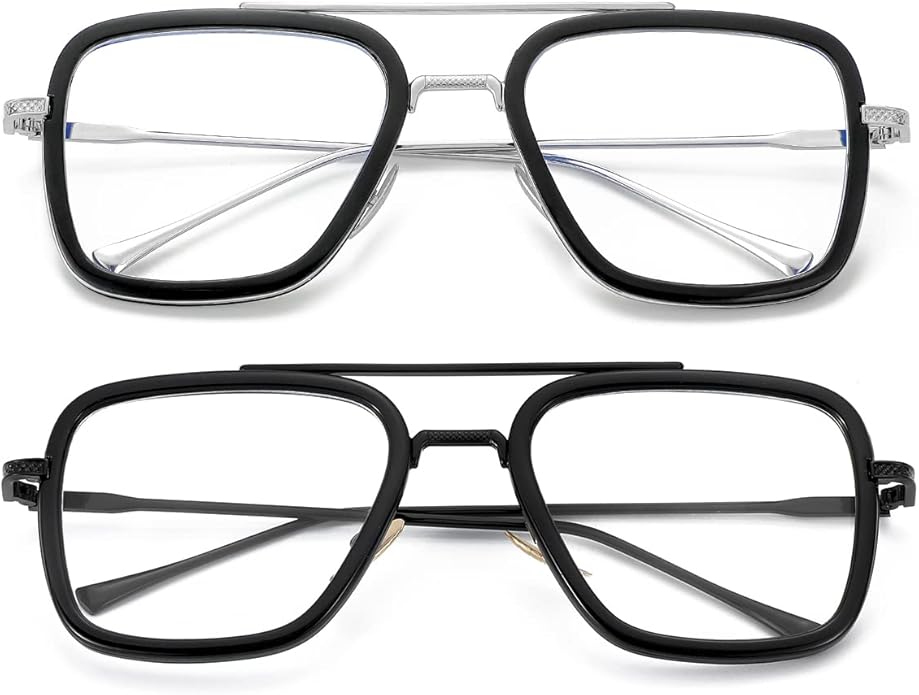 Tony Stark Style Blue Light Blocking Glasses for Men Women, Iron Man and Spider-Man Computer Gaming Glasses