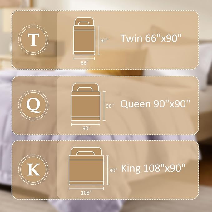 downluxe Queen Size Blanket with Satin Trim, Lightweight Down Alternative Blankets Queen Size for All Season, Machine Washable (Lilac, 90x90 Inch)