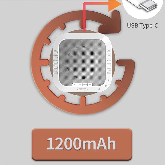 Ora Sound Machine Solfeggio Frequencies,White Noise Sound Machine,10 Soothing Sounds 3 Colors Night Light for Meditation,Sleeping,Yoga,3 Timer Modes (White, 10.9X10.5cm)