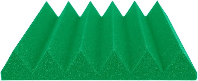 Foam Factory Inc 24 Pack Color Acoustic Foam Panel Studio Soundproofing Wedge Wall Tiles 12” X 12” X 2” (Kelly Green)
