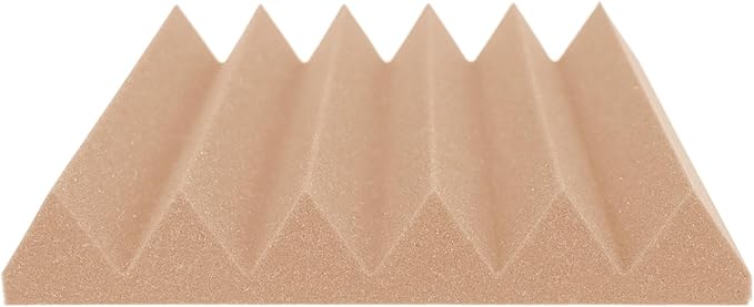 Foam Factory Inc 24 Pack Color Acoustic Foam Panel Studio Soundproofing Wedge Wall Tiles 12” X 12” X 2” (Rosy Beige)