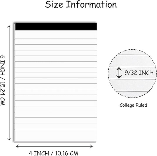 Notepad for Daily Planning and Organization of Work – 4 x 6-inches Lined Paper – Thick Bright White Paper – 30 Pages – Note Pads Ruled Pages – Pack of 30