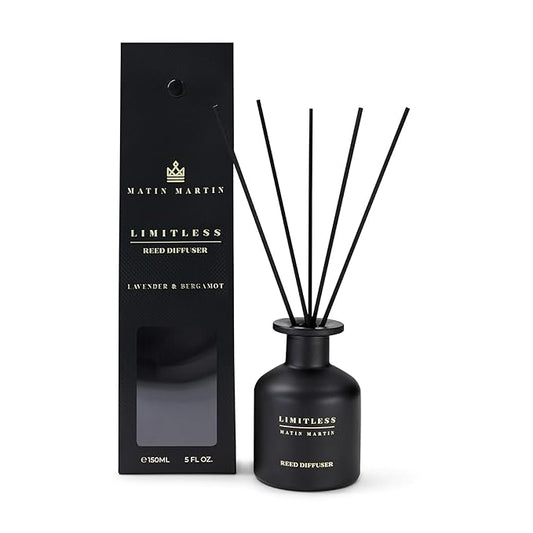 Limitless Reed Diffuser 5 oz - Luxury Aromatherapy with Lavender & Bergamot - Home Decor Gift for Bedroom, Office, Living Room, Bathroom - Long Lasting Scent with Premium Fragrance Sticks