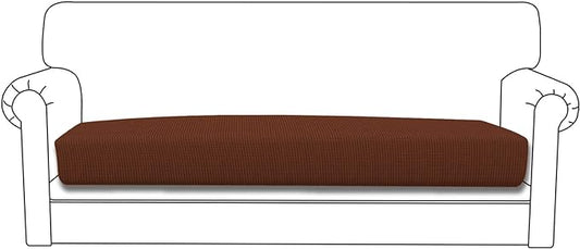 Easy-Going Stretch Cushion Cover Sofa Cushion Furniture Protector Sofa Seat Sofa slipcover Sofa Cover Soft Flexibility with Elastic Bottom(Oversized Sofa Cushion, Coffee)
