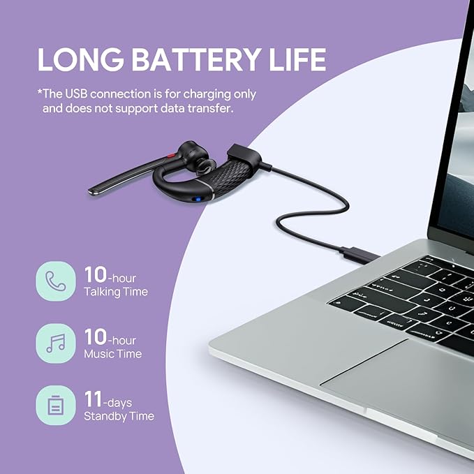 Yealink Single Ear Bluetooth Headsets BH71 Lite,Wireless Headset with Mic for Work,Bluetooth Earpiece Connect Cell Phone/Mobile/Laptops,Teams Zoom Certified,Mute Function