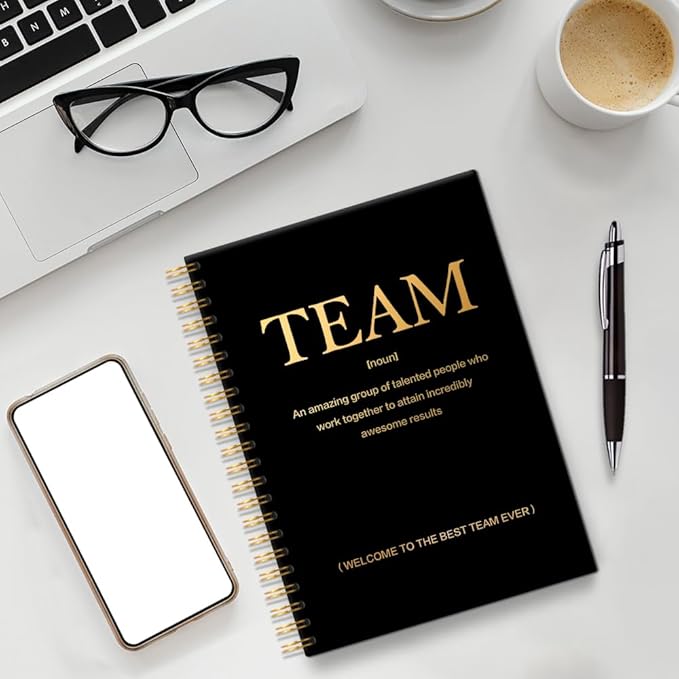 Team 160 Blank Pages Spiral Notebook, New Job Gifts for Employee, New Employee Welcome Gifts, Employee Thank You Gifts, Team Appreciation Gifts for Coworker Colleagues
