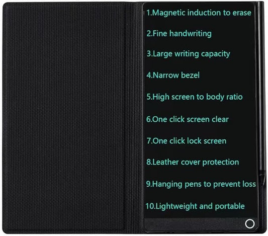 Mini LCD Writing Tablet Updated, 6.5in Erasable Reusable Electronic Drawing Pads, Electronic scratchpad, Hanging Pens with Leather Case