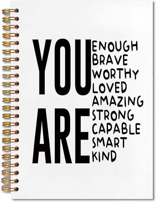 Inspirational Christian Spiral Notebook 5.5x8.3, You Are Bible Journaling Notebook for Note Taking, Inspirational Christian Gifts for Women, Bible Verse Scripture Journal