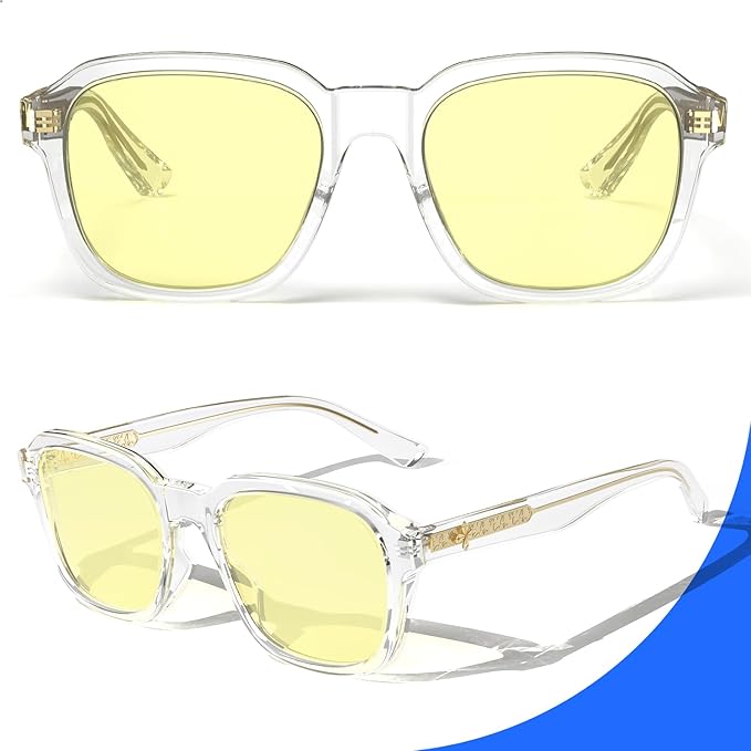 VISOONE Gaming Glasses Blue Light Blocking Oversized Square Computer Eyewear Men Women Bennett