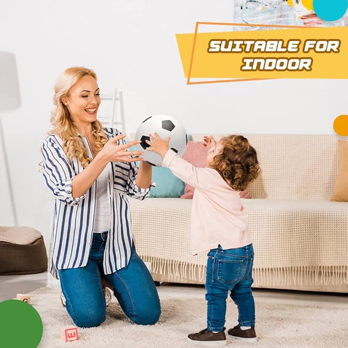 5 Inch Foam Mini Soccer Balls for Indoor Mini Soccer Hoops, Soft Squishy Soocer for Soccer Game Sets | Swimming Pool Balls Beach Balls Great Sport Gift for Adults & Kids Sensory Stress Balls 3 Pack