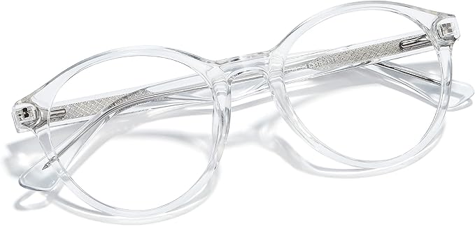 Cyxus TR90 Oversized Blue Light Blocking Glasses Women - Spring Hinge Round Frame Computer Use Anti Eye Strain 8018