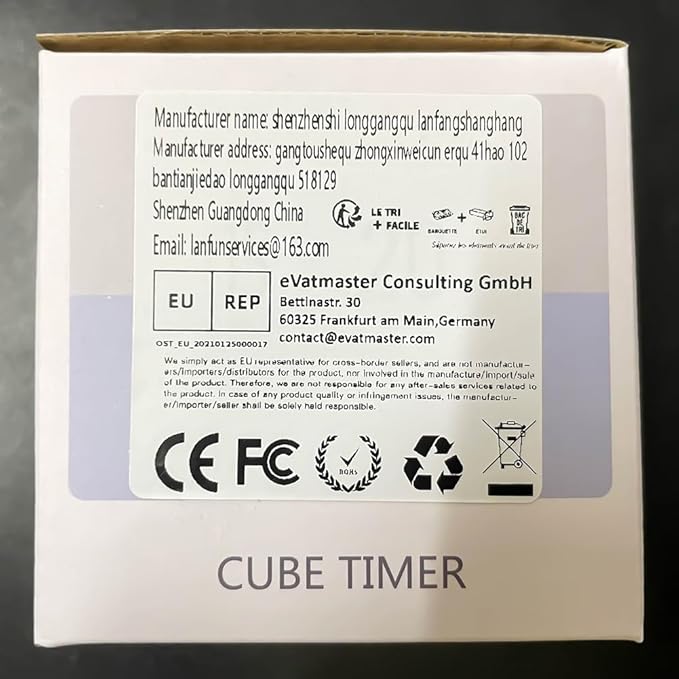Cube Timer, Gravity Sensor Flip Timer for Study, Work, Game, Task, Kitchen, Kids, ADHD, Productivity, Workout (White 15-20-30-60)